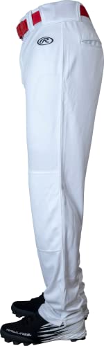 Rawlings mens LAUNCH Series Baseball Pants | Full Length Semi-Relaxed Fit | Adult Sizes | Solid | Multiple Options White, Medium - image 5