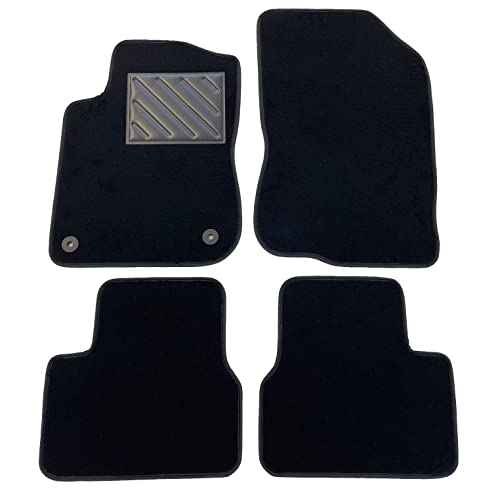 MTC - Alfombrillas para Peugeot 2008 del 2012 al 2019 - Alfombrillas a medida - Antideslizantes - Talonera en PVC (cloruro de polivinilo) - Clips de fijación Cover
