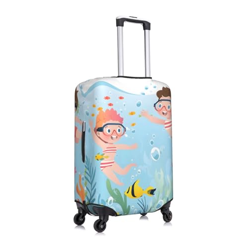 Swimming Boys Luggage covers for Suitcase Sea Ocean Coral Travel Suitcase Protector Anti Scratch Suitcase Cover Fit 25-28 inch3