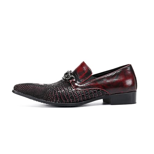 Men's Leather Shoes, Business Pointed Brogue Stitching Men's Dress Shoes, Wedding Party Banquet Nightclub Stage Host Barber Uniform Office Work Shoes2