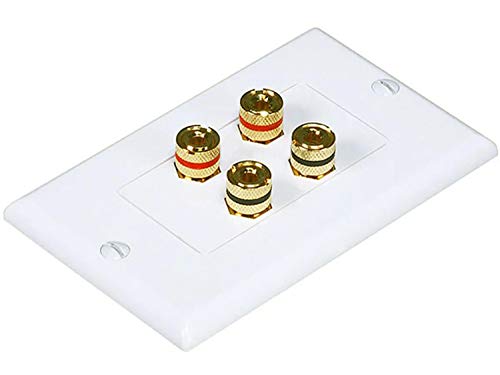 iMBAPrice Premium Banana Wall Plate - 4 Coupler Type Connectors Banana Plug Binding Post Wall Plate  - //coolthings.us