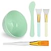 Plazuria Face Mask Mixing Bowl Set, 5 in 1 DIY Facemask Mixing Tool Kit with Facial Mask Bowl Stick Spatula Silicone Face Mask Brush & Premium Soft Face Brushes