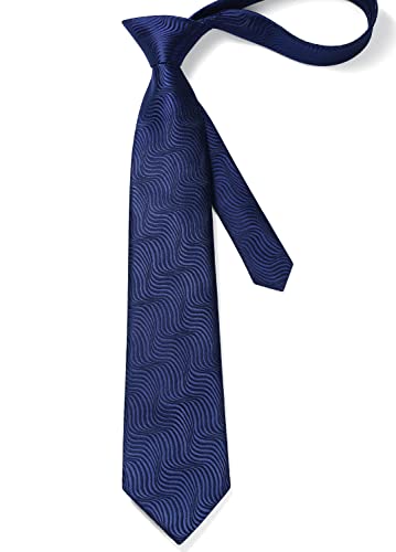 Image of HISDERN Ties for Men Solid Houndstooth Neckties Handkerchief Formal Business Tie & Pocket Square Set Wedding Party