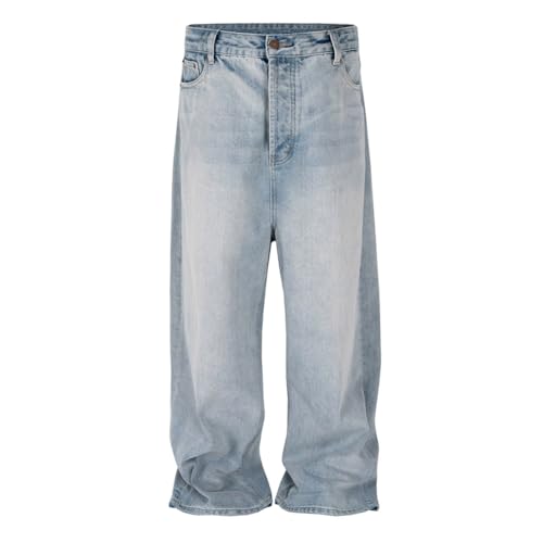 Streetwear Wide Leg Jeans Men Straight Denim Pants Vintage Baggy Jeans Male