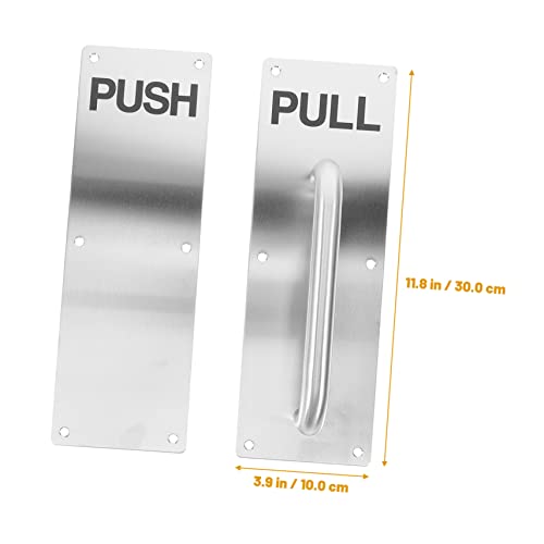 Angoily 2Pcs Push-Pull Handle Passage Door Knobs Push Pull Door Knob Door Plate Vintage Door Hardware Metal Door Plate Aisle Stainless Steel Silver Single Sided Door Pull Handle #TOP2