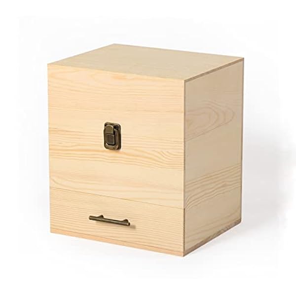 Rose Flower Caja de Almacenaje de Madera de Aceites Esenciales y Aromaterapia Contiene de 5 a 15 ml de Aceites Esenciales para Perfumes, Cosméticos, Joyas, Esmaltes de Uñas, Minerales. (59 Ranuras)