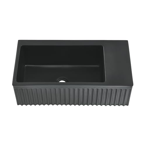 Image of Delice 24 inch Rectangle Wall-Mount Bathroom Sink in Matte Black
