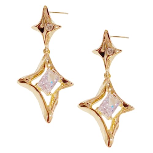 Ipetboom 1 Par Pendientes de estrellas de metal de aretes para mujer pendientes estrella aretes de niña pendientes perforados para mujer Pendientes para mujeres pedrería Dorado