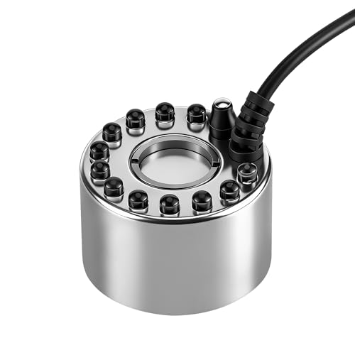 JSMTKJ Ultraschall Vernebler, Mini Nebelmaschine, Mist Maker Wassernebler Fogger mit 24V Adapter für Wasserbrunnen Teich Topf Steingarten Waschbecken