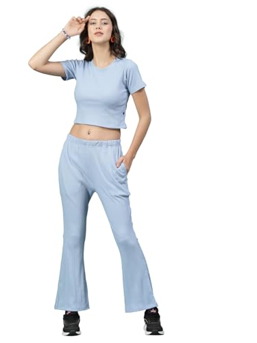 Image of Rigo Cotton Co-ord Set for Women | Round Neck, Slim Fit Tracksuit Co-ords Set for Women | Stylish Dresses for Women | Casual Wear, Beach Wear, Vacation Wear Outfit for Women