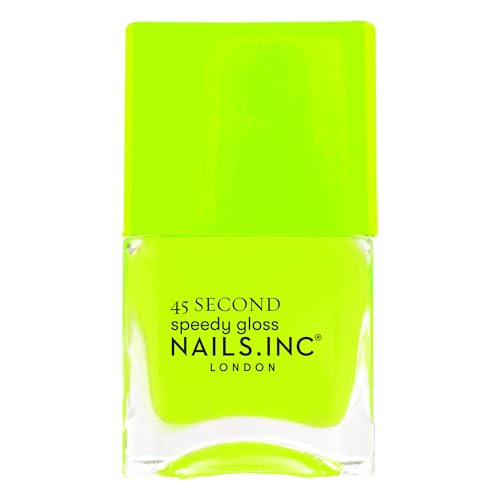 Nails Inc 45 Second Speedy Gloss Daisy Green Neon Glossy No Chip Long Lasting Quick Dry Air Dry Professional Manicures & Pedicures Fingernails & Toenails Vegan Nail Polish 0.47 Fl Oz