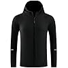 Smatstyle Veste de Course Homme Sport Coupe Vent Jacket Léger Respirant Capuche Avec Poches Zippé Quick Dry Haute Visibilité Pour Sport Jogging Riding Extérieur