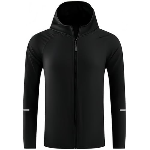 Smatstyle Herren Laufjacke Sportjacke Windbreaker Langarm Leichte Jacke Atmungsaktive Winddichte mit Reißverschluss taschen Reflektierendem Schnelltrocknende Trainingsjacke Radfahren Fitness