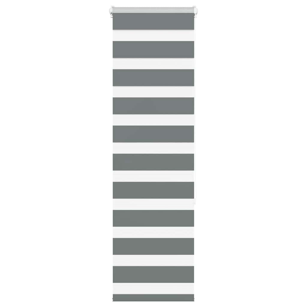 vidaXL Zebra Blind Dark Grey 45x150 cm Fabric Width 40.9 cm Polyester