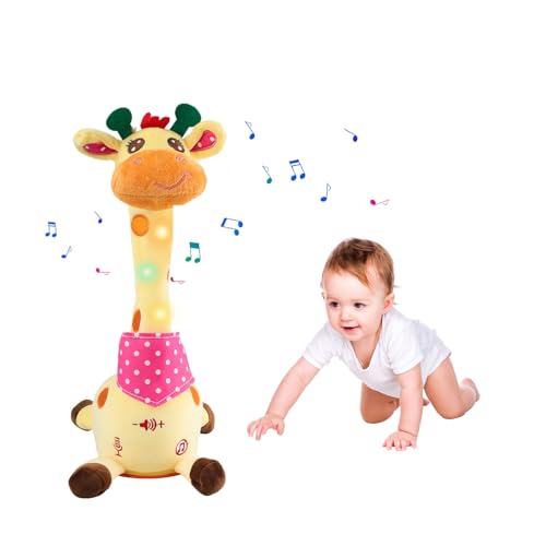STEFUEWILL17 Dancing Talking Giraffe Toy - Recording Toys with Volume Control Educational Toys for Kids Toddlers Soft Light Plush Animal Toy Doll Gifts and Home Decoration