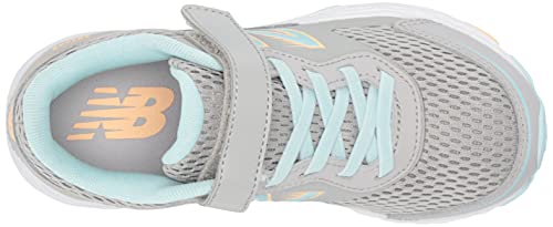 New Balance Kid's 680 V6 Hook And Loop Running Shoe, Rain Cloud/Pale Blue Chill/Light Mango, 5 Toddler #TOP4