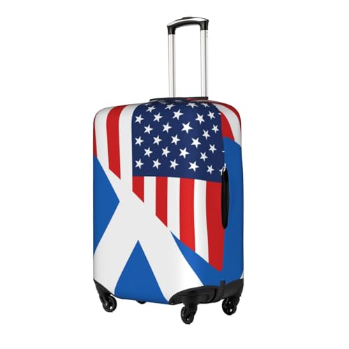 Travel Luggage Cover Usa America And Scotland Scottish Flag Fashion Washable Baggage Suitcase Protector Fit For Luggage X-Large2