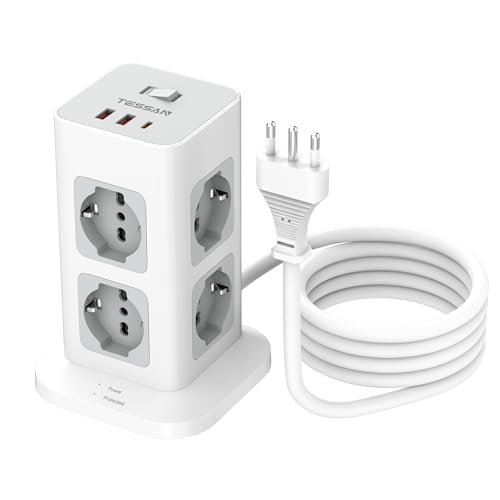 TESSAN Ciabatta Multipresa USB 20W con 8 Prese