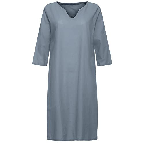 Linen Dress For Women Summer Summer Casual Dresses For Women 2023 Long Half Sleeve Ethnic Boho Dress Vacation Beach Women's Casual Cocktail Dresses Summer Sleeveless Cotton Linen Dress Casual #TOP2