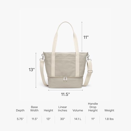 Lo & Sons Catalina Day Tote - Premium Canvas Everyday & Travel Bag with Shoe Compartment, Luggage Sleeve, Padded Strap4