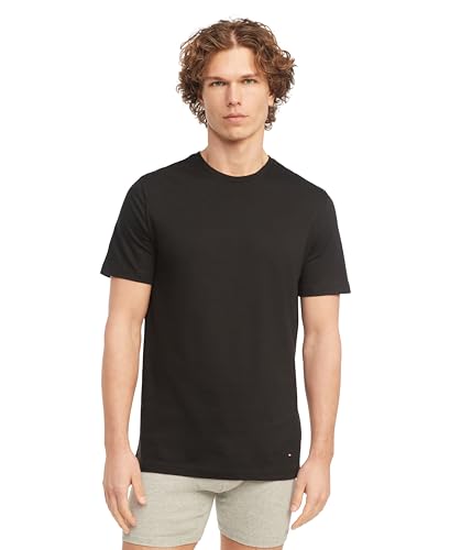 Tommy Hilfiger Herren Unterhemden Cotton Classics Rundhals T-Shirts - Schwarz - Klein – Ansicht 2
