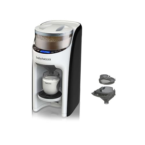Baby Brezza Formula Pro Advanced Automatischer Flaschenzubereiter Mischt Milchpulver & Wasser perfekt Mit 2 Milchpulvertrichtern (1 im Gerät 1 extra) 3 Temperaturen BPA-frei Weiß/Schwarz