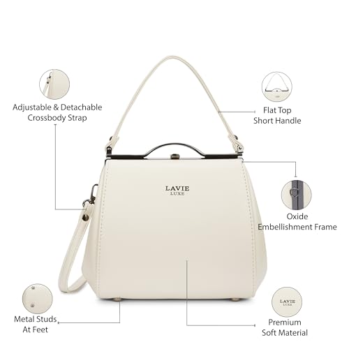 Image of Lavie Luxe Women's Fluff25 Frame Satchel Handbag | Satchel Bag for Work | Ladies Purse | Stylish Shoulder Bag | Gift For Women
