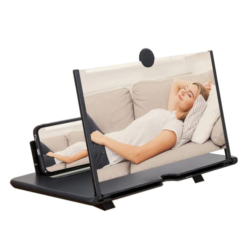 12 Zoll Bildschirmlupe Verstärker, Neue Generation Handyhalterung 3D HD Mobile Video Verstärker Projektion Verstärker Kompatibel mit Allen Smartphones (12 Zoll) Cover