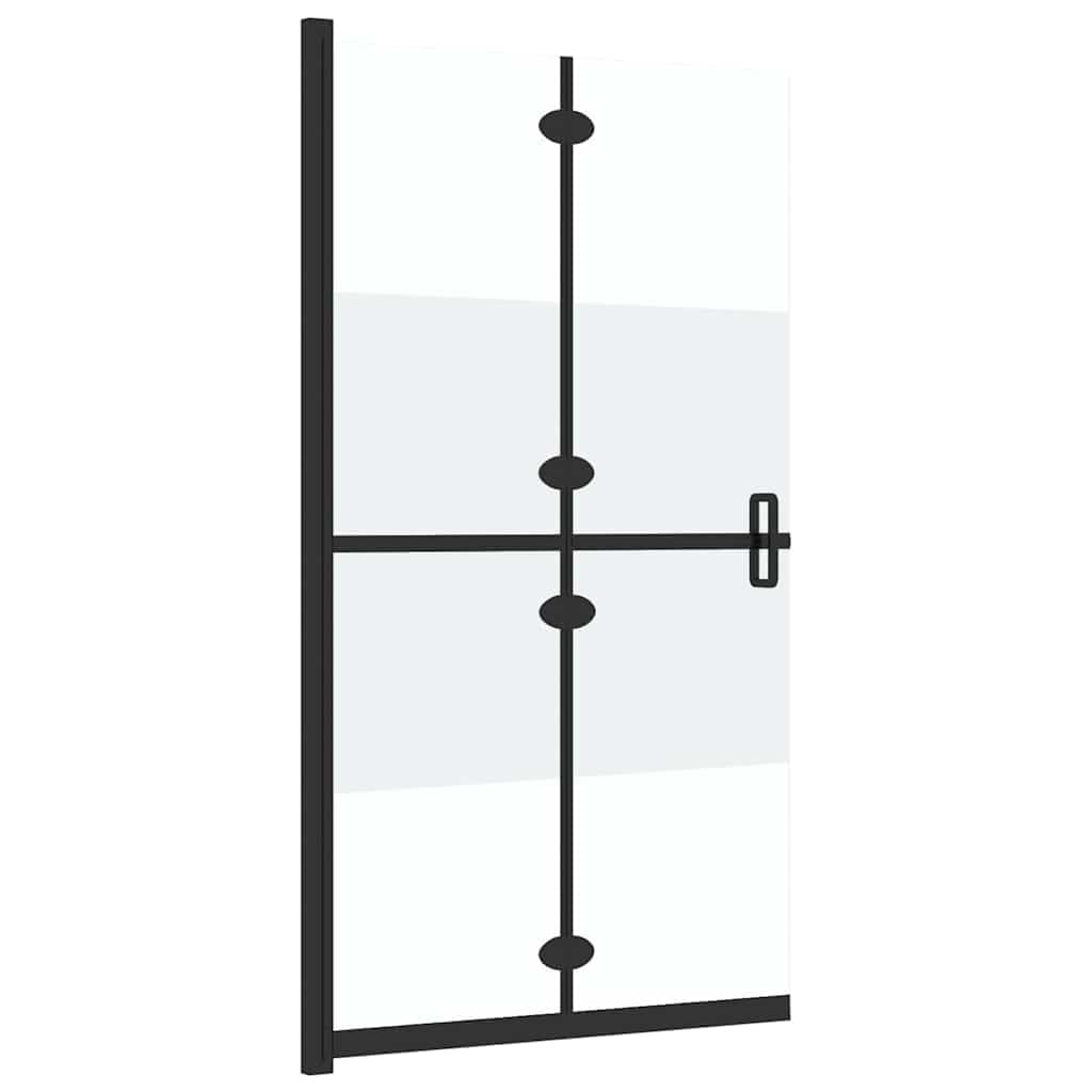 Składana ścianka prysznicowa 90 x 190 cm szkło ESG czarna kabina