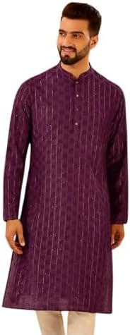 KISAH Men's Kurta - Textured Silk Blend - Indian Wedding Outfit for Men - Ideal for Weddings and Festivals