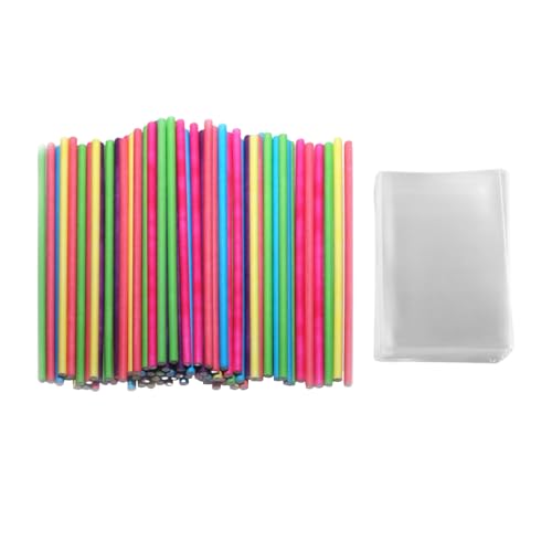 DHSBGWSX Lot de 100 bâtonnets à sucettes, 150 x 3,5 mm, 100 sacs d'emballage, bâtonnets à sucettes, bâtons à sucre, tiges à gâteau, poignées de barre à gâteau
