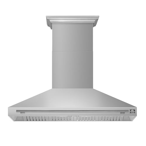 FORNO Aria 60' Wall Mount Range Hood, 1200 CFM Convertible Ventilation – Stainless Steel – Push Button Controls, LED Lighting, Dishwasher-Safe Filters, Quiet Operation, Energy Efficient – FRHWM5095-60