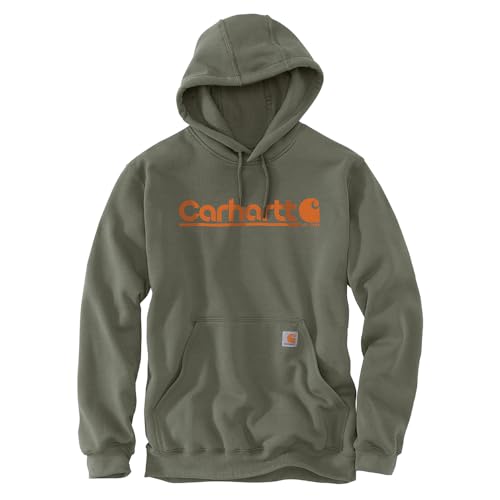 Sweatshirt Homme Carhartt Rain Defender Small olive à logo