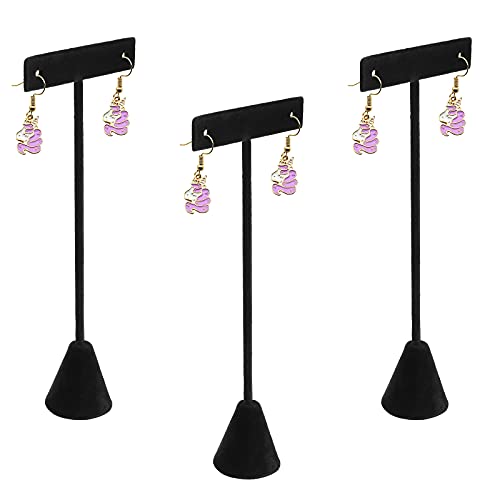 image for KOOMEDA 8 PCS 6.7 Inches Black Earring Display Stands, Velvet Jewelry 