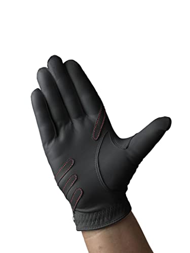 Image of Nice Shot Trident Men's Golf Glove in Triple Reinforced Premium Black Cabretta Leather