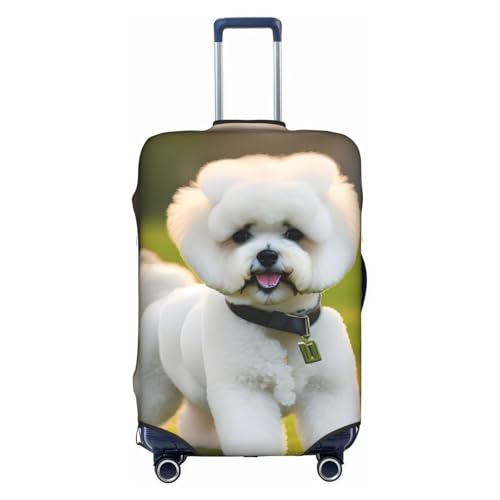 Valise Bichon Frisé : housse élastique imprimée pour voyager avec style