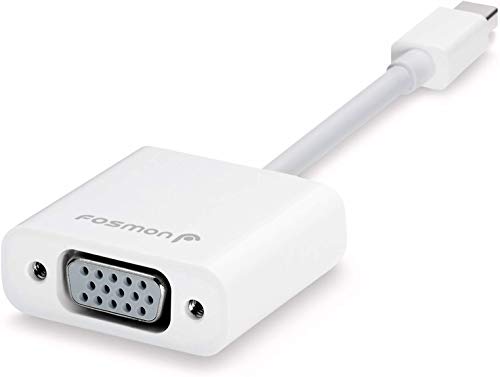Fosmon Mini DisplayPort (MiniDP/mDP/ThunderBolt Port Compatible) to VGA Adapter Cable - Male to Female (15cm With IC) for Apple MacBook, Macbook Pro, MacBook Air, iMac, Mac Mini, Microsoft Surface Pro
