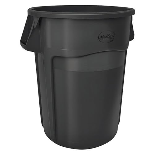 Caneca de basura redonda negra 44 gal