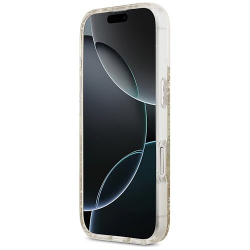 Coque Guess pailletée compatible MagSafe iPhone 17 dorée en résine - 5