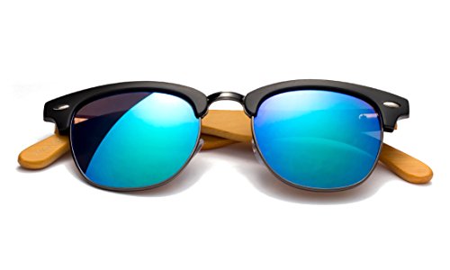 Newbee Fashion - "Lighteon Flash" Vintage Design Fashion Sunglasses Real Bamboo2