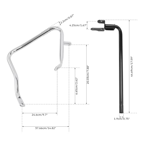 Barra de soporte y protección para alforjas compatible con Harley 2023-2025 CVO Road Glide FLTRXSE, Street Glide FLHXSE, Road Glide FLTRX, Street Glide FLHX y FLHXU, cromada miniatura 2