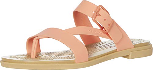 Image of crocs Women's Grapefruit /Tan Flip-Flops - 2 UK (33.5 EU) (4 US) (206108-82R)