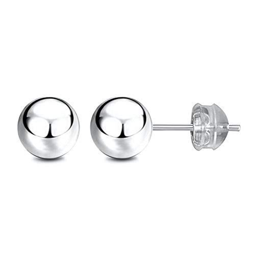 JADENOVA 925 Sterling Silver Earrings Silver Studs Ball Earrings for Women (10mm, 1 Pair)