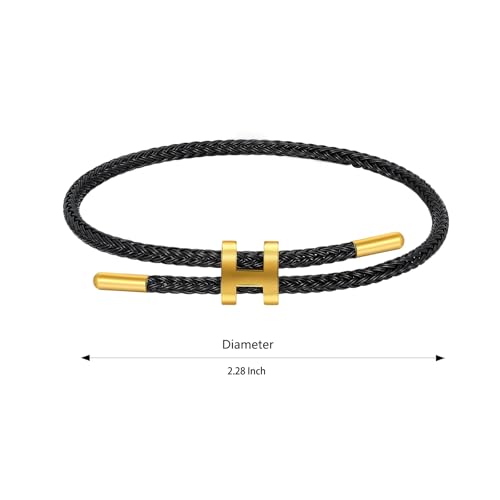 Image of AIMADE Bracelets for Women Adjustable Charm Bracelet, 18k Gold-plated Buckle Design Titanium Steel Wire Rope Women's Gift Jewelry