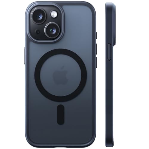 TORRAS Guardian-Mag für iPhone 15 Hülle für MagSafe (Zertifizierte Magnetkraft und Schutzkraft) Matt Handyhülle iPhone 15 Case Dünn Schwarz