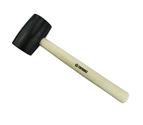 TopBuilt 16 Ounce Black Rubber Mallet with Wooden Handle 25157