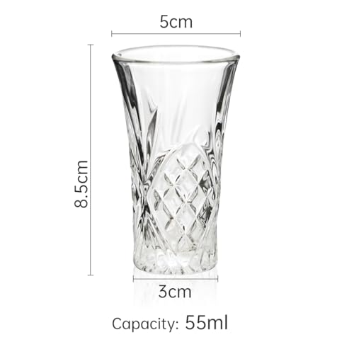 BCnmviku 55ml Shot Glasses,Reusable Clear Shot Glass,Heavy Base Shot Glasses Set for Cocktail,Tequila,Liquor,Whisky,Vodka,Spirits (4) - Image 2