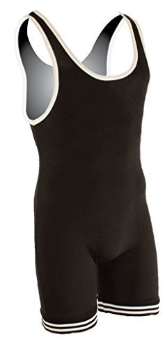 Matman Wrestling 83 Singlet, Medium, Black/White by
