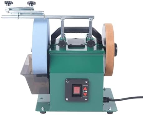 Water Cooled Bench Grinder with Adjustable Reservoir, 240W Dual-Direction Electric Sharpener, 220 Mesh Wheel for Chisels and Planer Blades