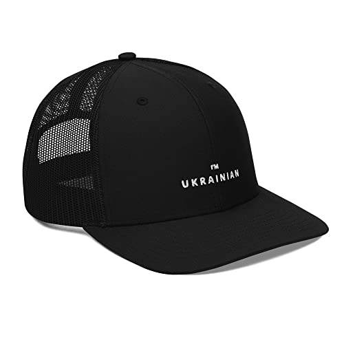 Casquette snapback trucker noire aérée avec broderie I'm Ukrainian ajustable